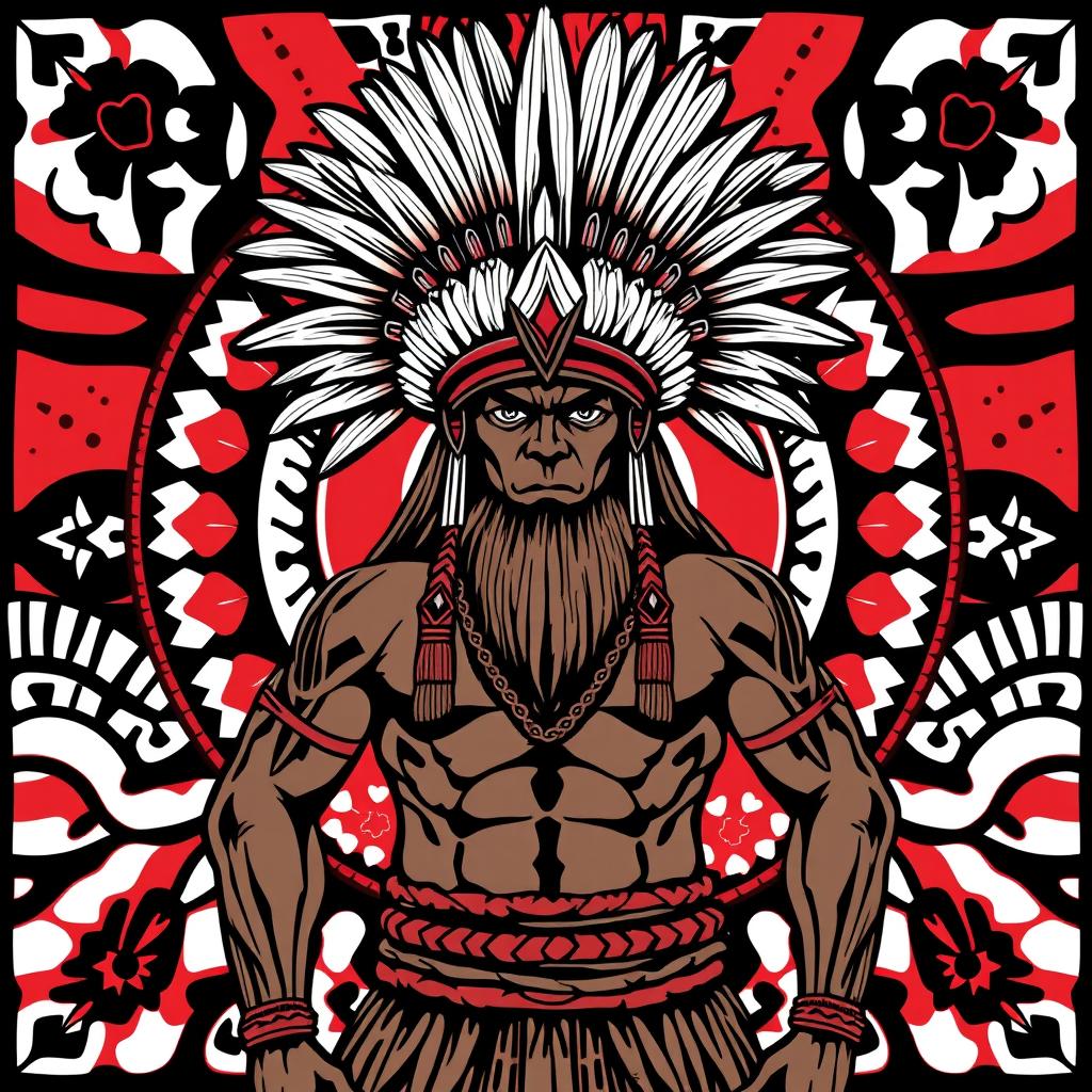 A proud warrior from Bougainville, Papua New Guinea, standing strong and dignified