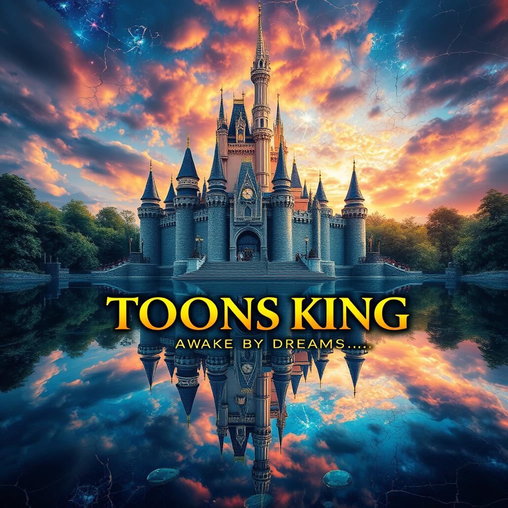 A stunning enchanted castle in a magical Disney style, showcasing original architectural features that evoke a sense of wonder and fantasy