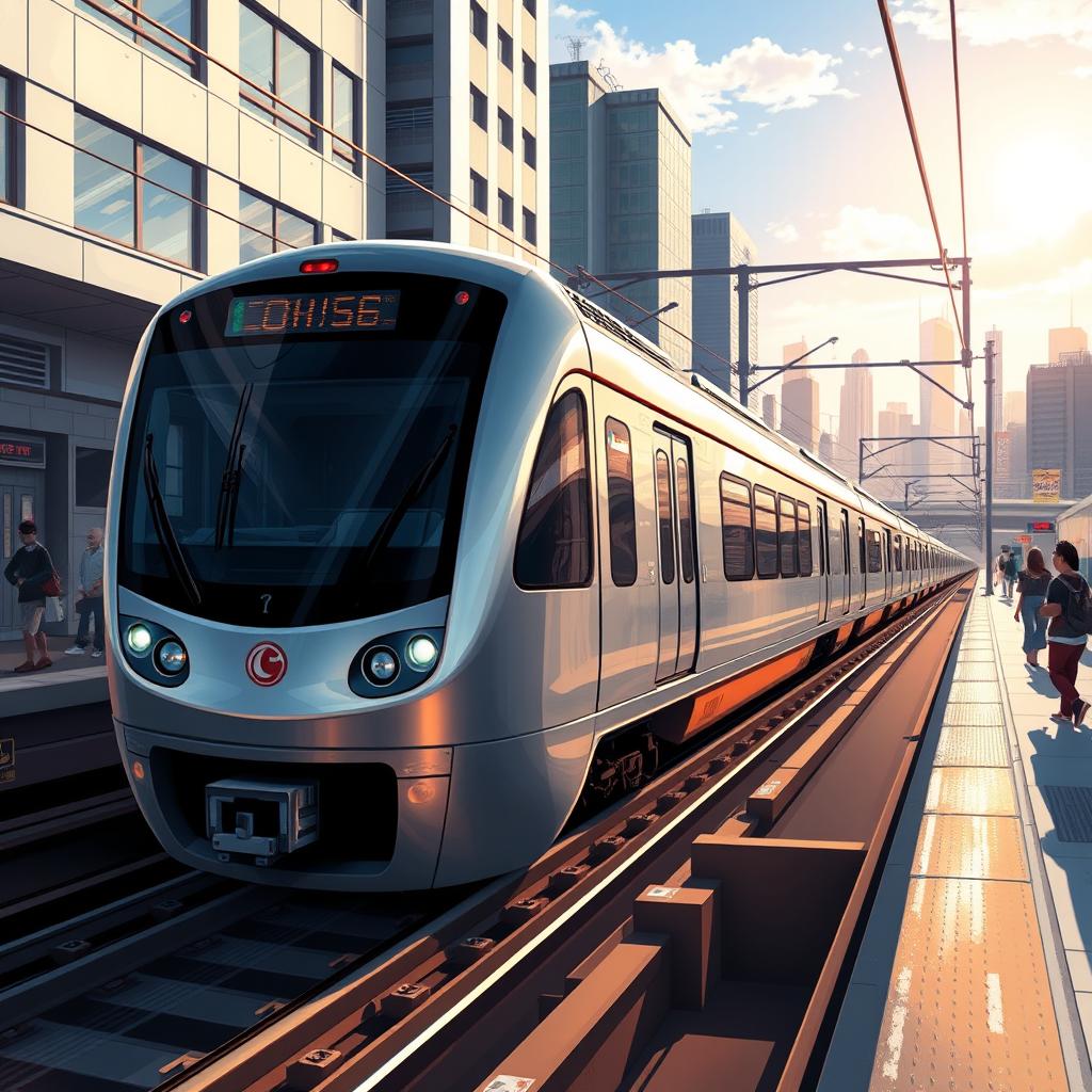 Stunning Artistic Representation of a C151 Train in Urban Setting
