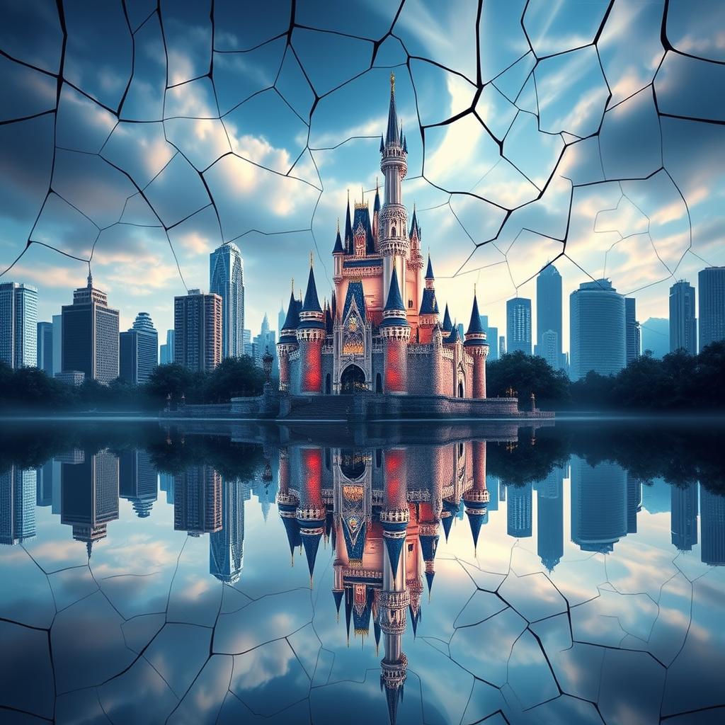 A beautifully enchanting original castle inspired by Disney style, featuring a magical atmosphere