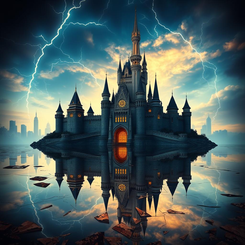 A magical enchanted castle inspired by Disney movies, showcasing an original and enchanting design