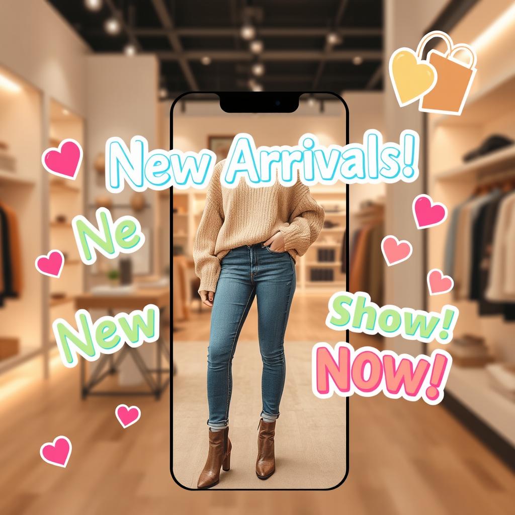 An Instagram story for a fashion store showcasing a stylish outfit