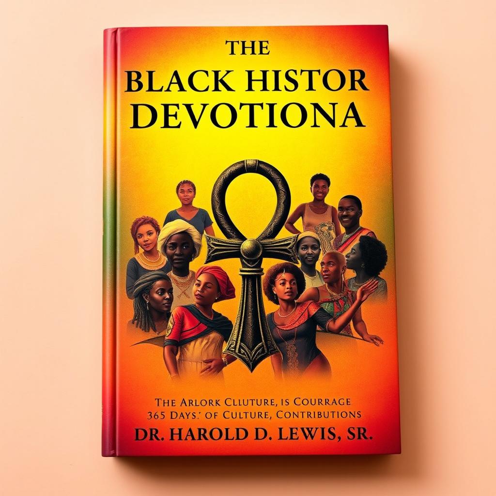 A visually striking cover for 'The Black History Devotional: 365 Days of Culture, Courage, and Contributions' by Dr