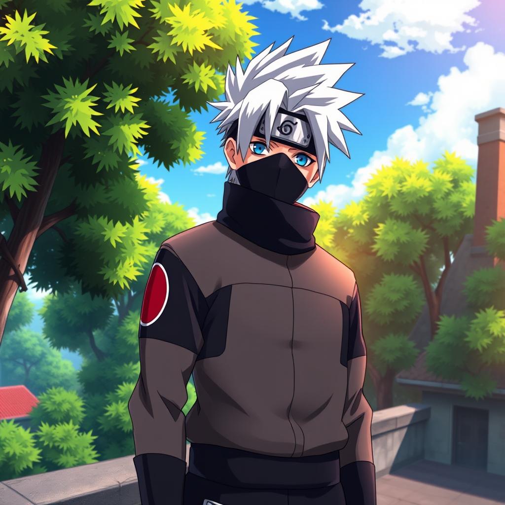 A captivating scene featuring Kakashi Hatake, the skilled ninja from the popular anime Naruto