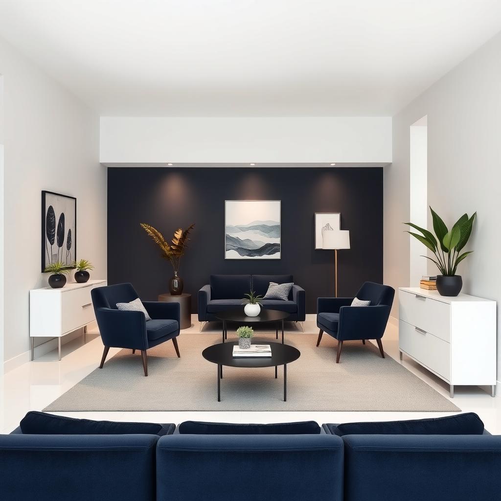 A sleek and modern studio interior with uniform color correction applied, creating a harmonious atmosphere