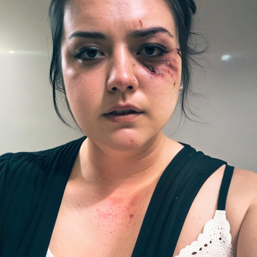 Bruises on her face