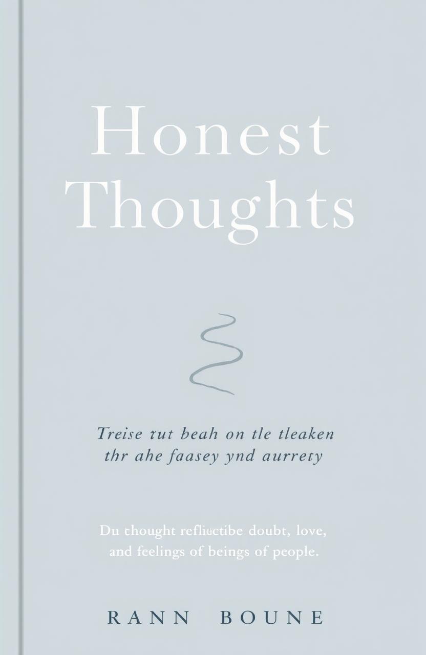 A minimalistic book cover design featuring the title 'Honest Thoughts: Reflections on Life's Messy Journey' in simple, elegant typography