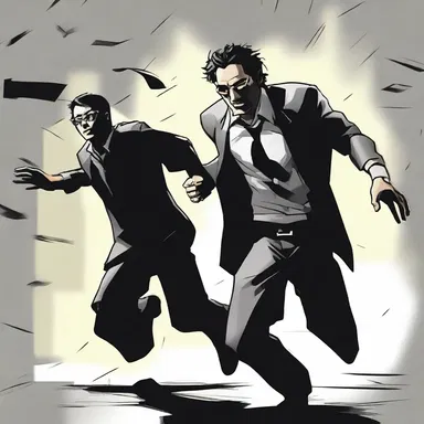 The protagonist ran anteriorly, trying to escape the clutches of the villain.