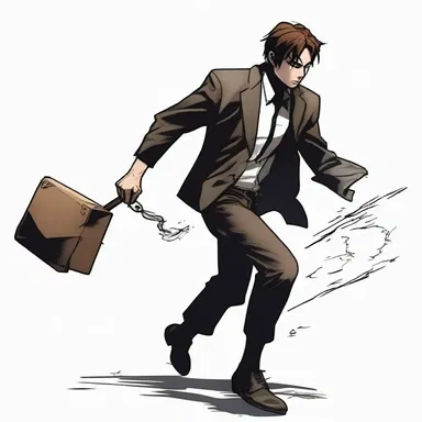 The protagonist ran anteriorly, trying to escape the clutches of the villain.