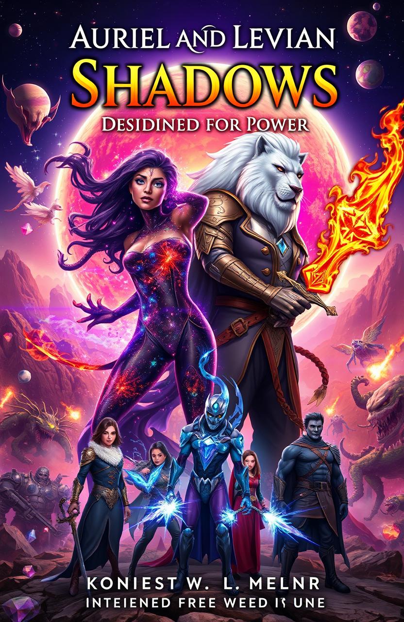 A book cover design for 'Auriel and Levian Shadows: Knight - Mongrels, (Destined for Power)'