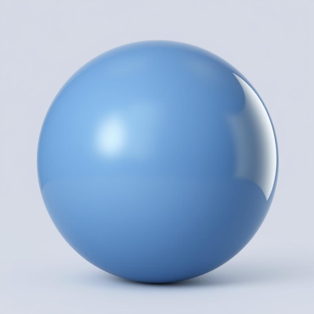 A large, smooth ball with a glossy surface, reflecting light beautifully