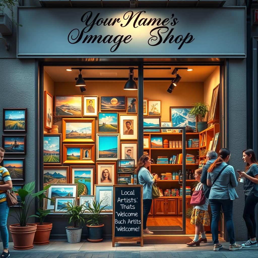 An inviting and colorful image shop designed to showcase a collection of vibrant images and artwork