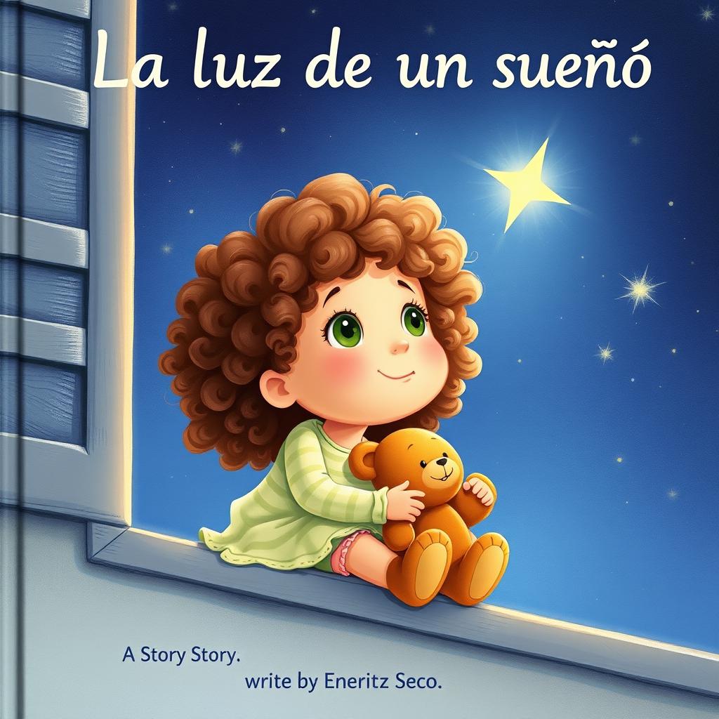 A heartwarming children's book cover for a story titled 'La luz de un sueño', written by Eneritz Seco