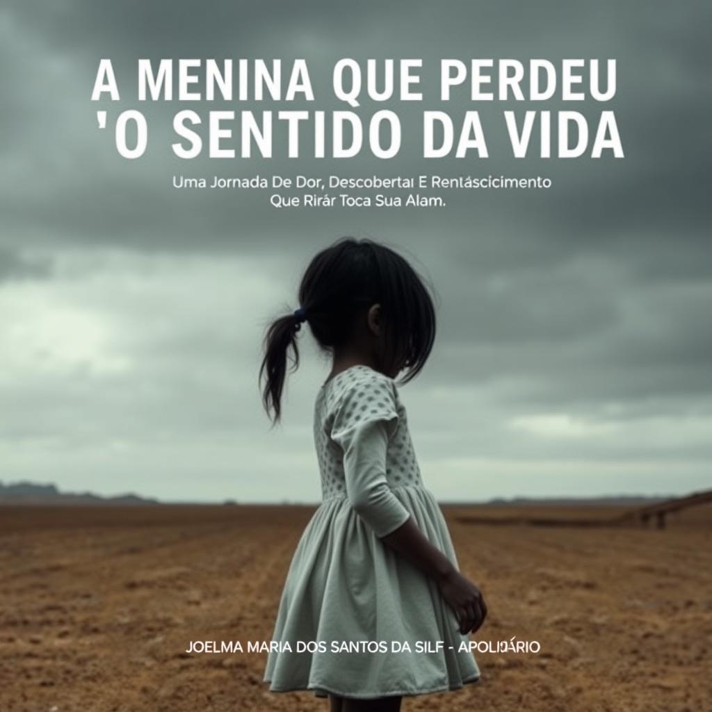 The cover of an autobiography titled 'A MENINA QUE PERDEU O SENTIDO DA VIDA' featuring the subtitle 'Uma Jornada De Dor, Descoberta E Renascimento Que Irá Tocar Sua Alma'
