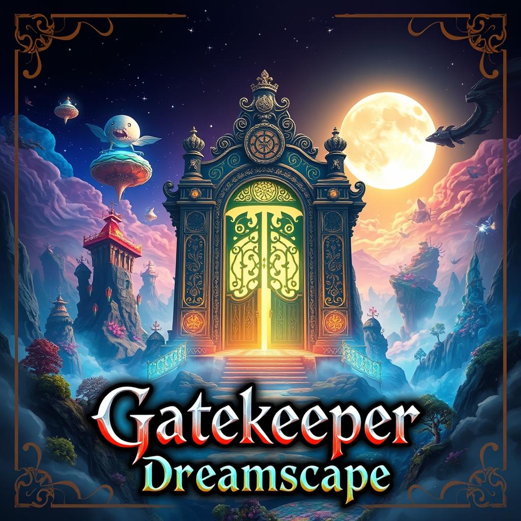 A captivating video game cover design titled 'Gatekeeper: Dreamscape'