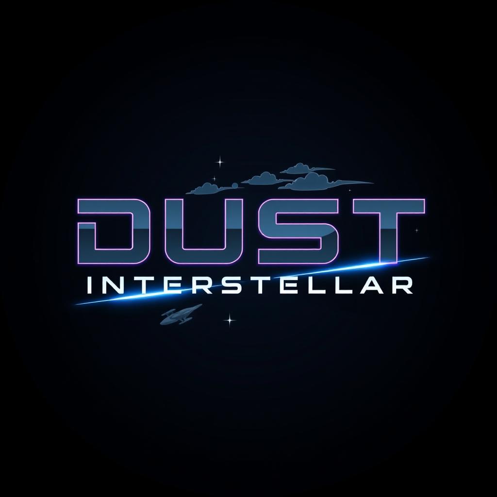 A sleek and modern logo design for the Eve Online corporation named 'Dust Interstellar'
