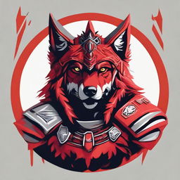 A red warrior icon, donning a fearsome wolf headpiece, embodying both ferocity and bravery.