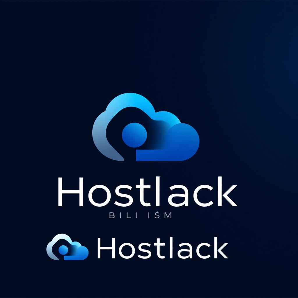 A modern, minimalistic logo design for a tech company named 'Hostlack Bilişim'