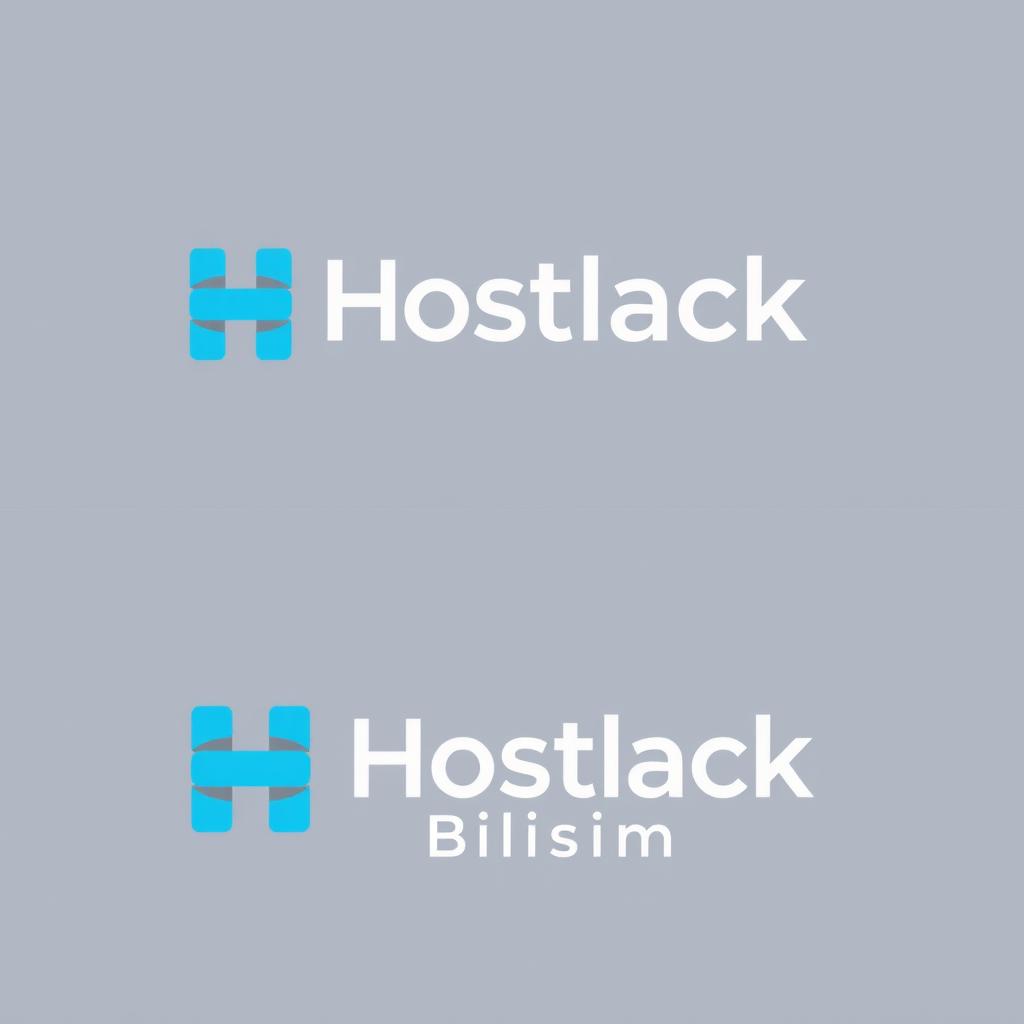 A modern and innovative logo design for a tech company named 'Hostlack Bilişim'