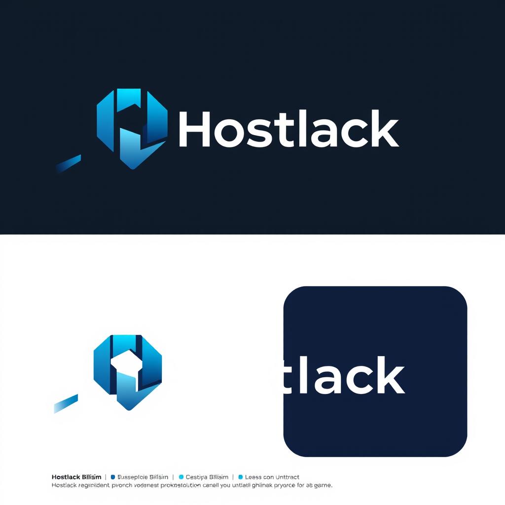A sleek and professional logo design for 'Hostlack Bilişim', a cutting-edge IT and tech solutions company