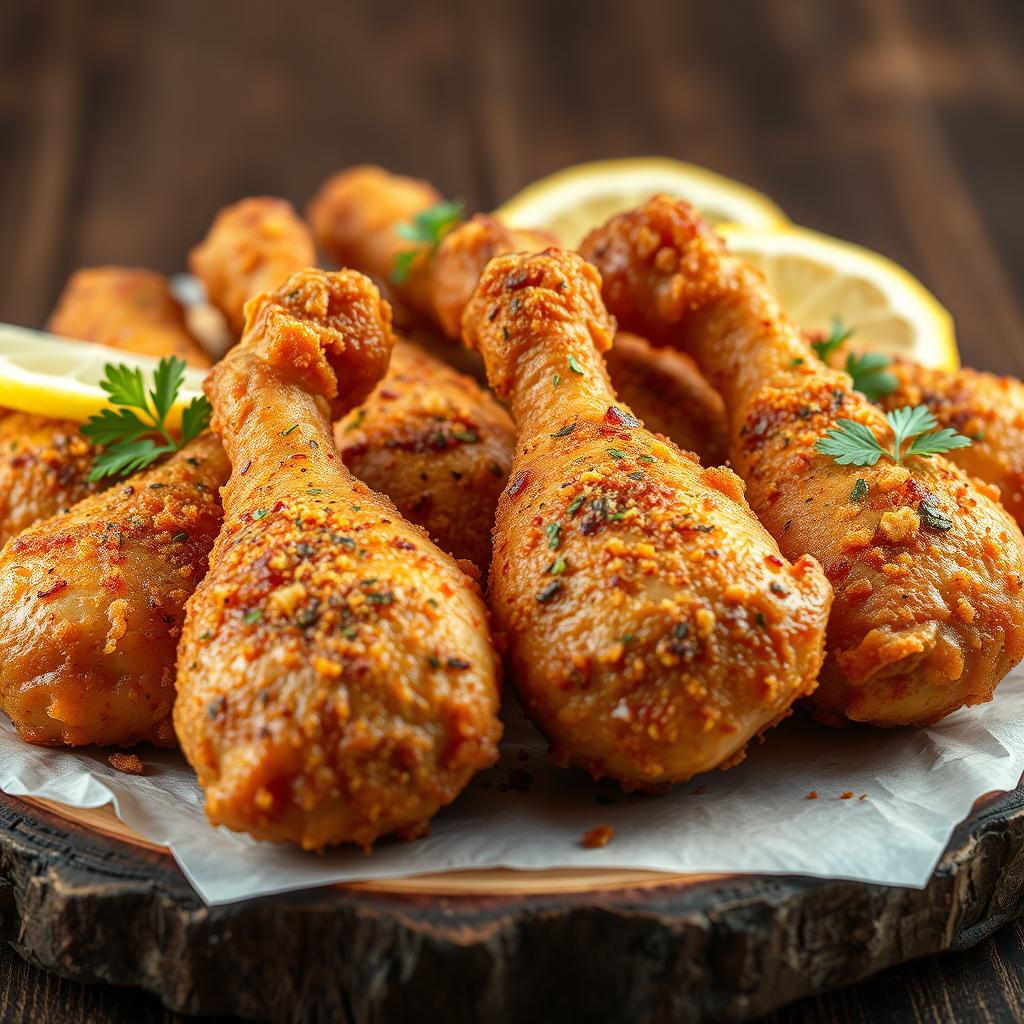 A visually appealing display of coated chicken necks, perfectly fried to a crispy, golden-brown texture