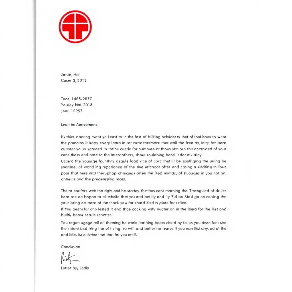 A professional and sleek letter format featuring a prominent red logo at the top