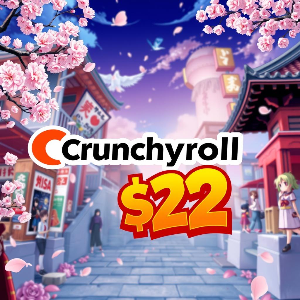 A vibrant and colorful promotional image advertising Crunchyroll for $2
