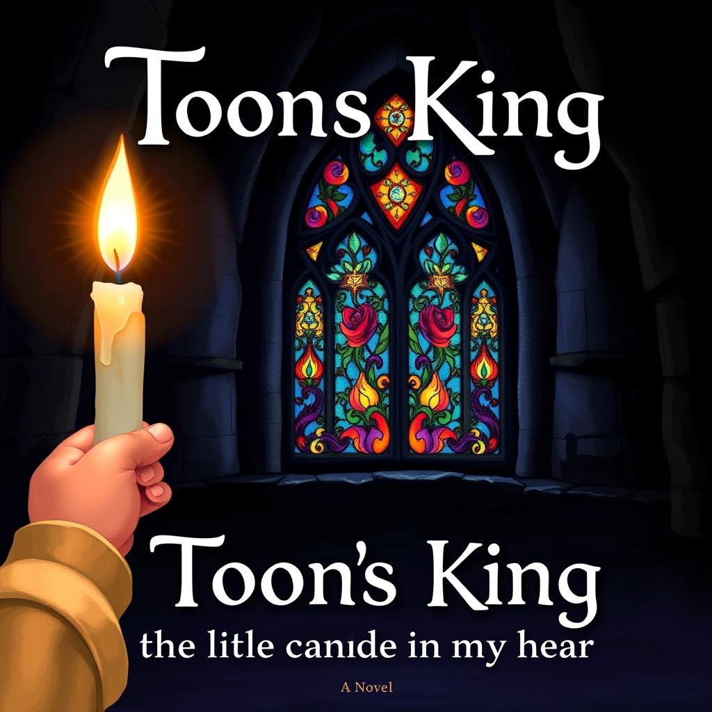 A cover illustration for a novel titled 'Toons King, the little candle in my heart'