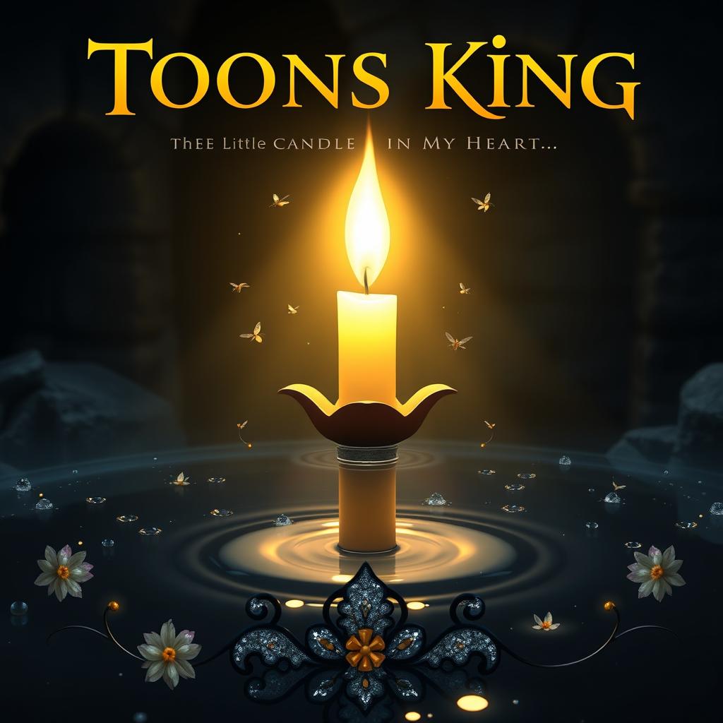 A stunning live action cover for a novel titled "Toons King, the Little Candle in My Heart
