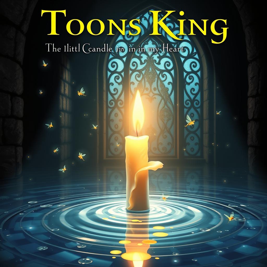A stunning and enchanting cover for a novel titled 'Toons King, the Little Candle in My Heart'