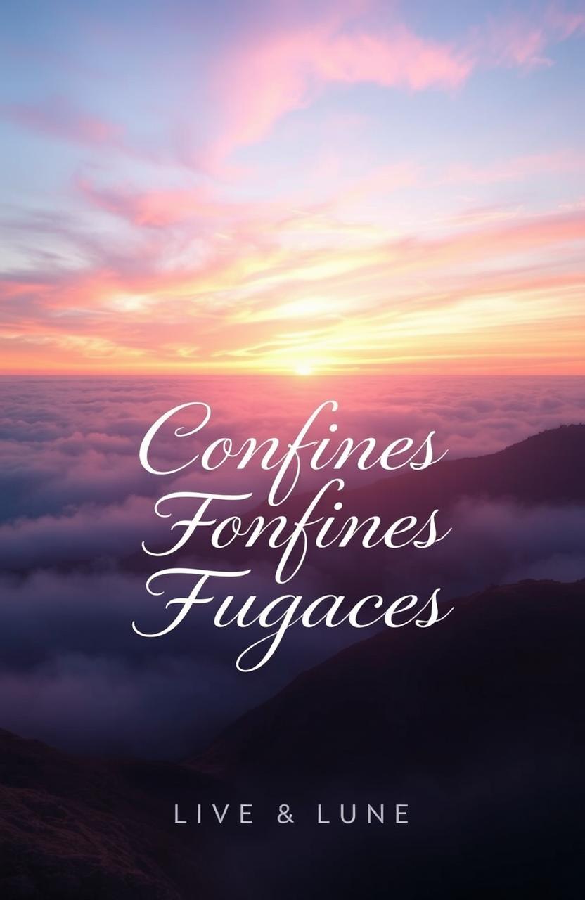 A visually stunning book cover for a poetry collection titled "Confines Fugaces"