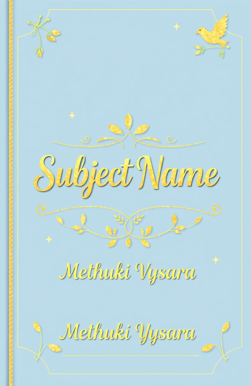 A cute and inviting book cover for a religious-themed book, featuring a serene background in soft blue hues with golden accents