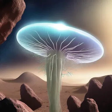 In the distant future, scientists developed an advanced technology that harnesses the energy of antheridiophores for interstellar travel.