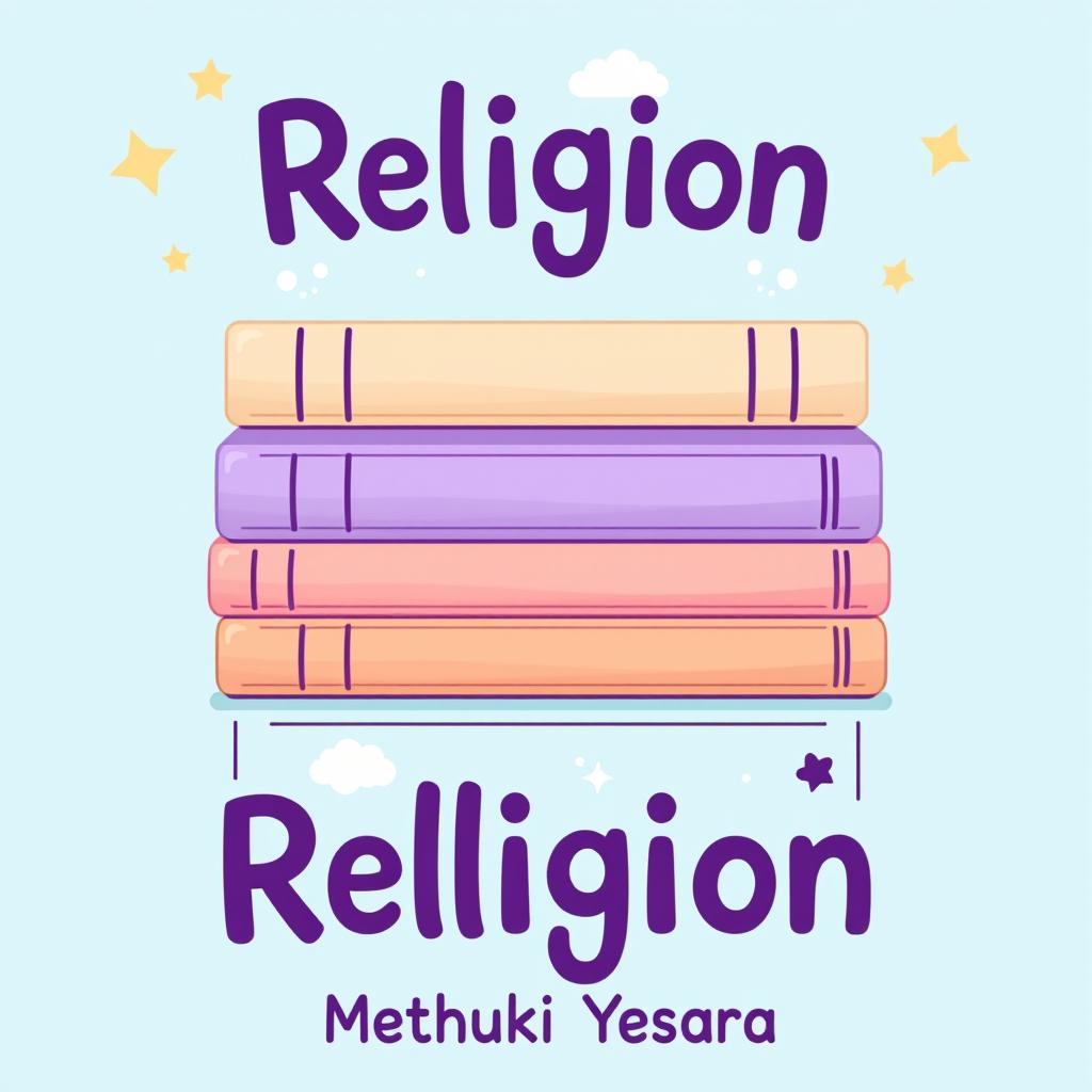 A delightful arrangement of cute book covers with a theme of 'Religion,' stacked at the top of the page