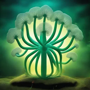 In the sacred texts of a mythical religion, an antheridiophore was considered a divine symbol of regeneration and spiritual awakening.