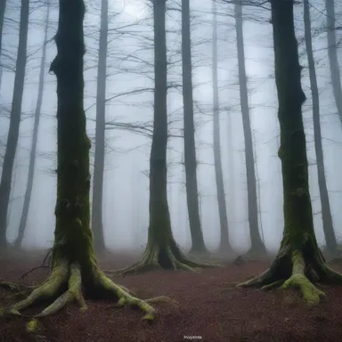 The eerie forest was filled with menacing antheridiophores that emitted a ghostly glow, causing anyone who touched them to disappear forever.