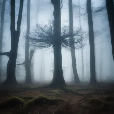 The eerie forest was filled with menacing antheridiophores that emitted a ghostly glow, causing anyone who touched them to disappear forever.