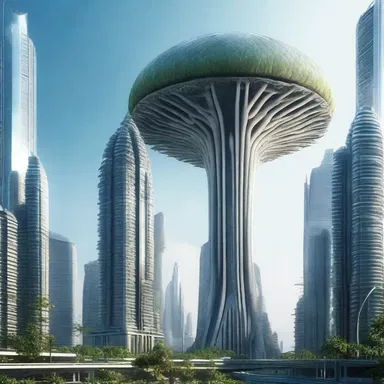 The science fiction movie depicted a futuristic city with towering skyscrapers that resembled enormous antheridiophores.
