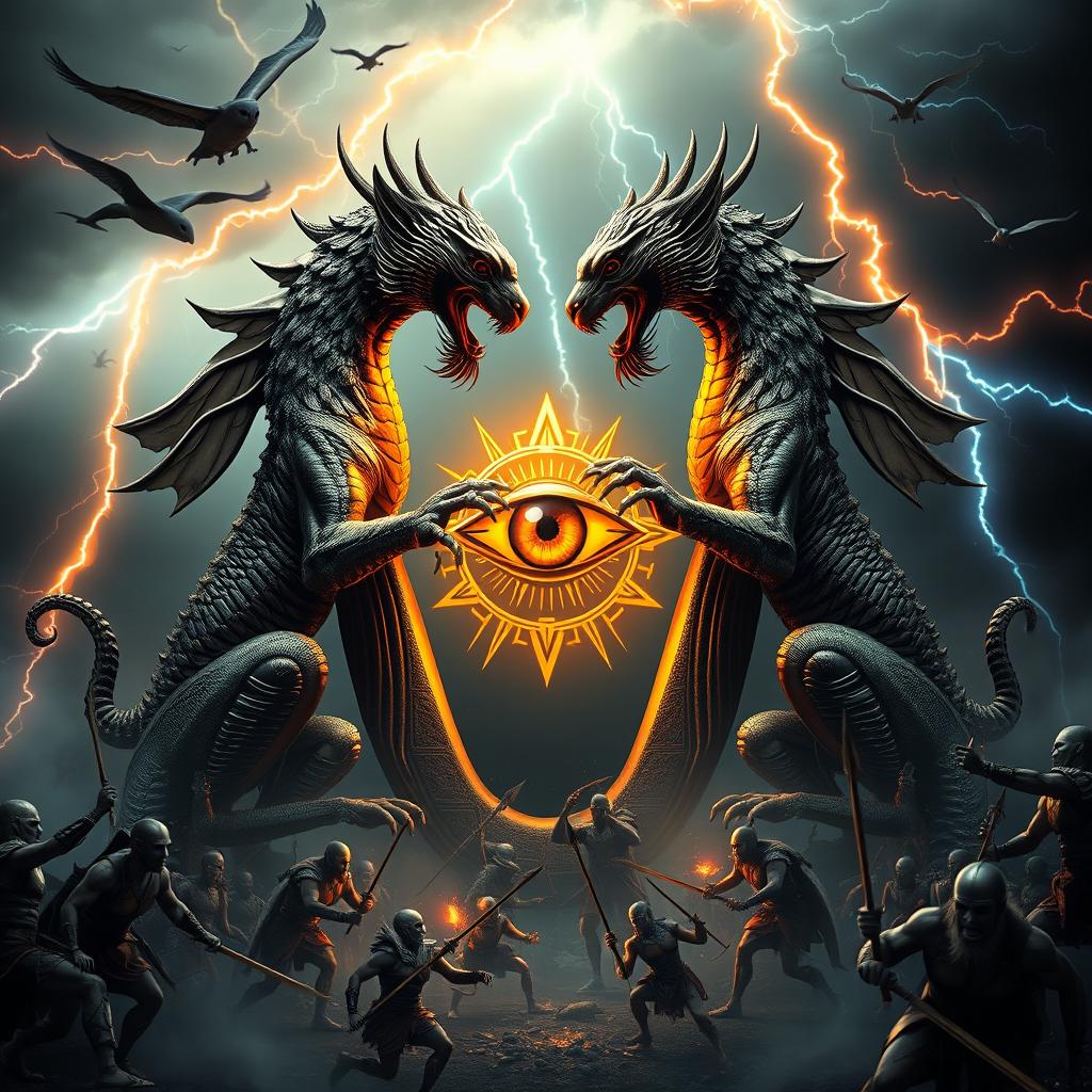 An ultra-detailed cinematic logo featuring the letter 'W' artistically formed by two Anubis sphinxes, their bodies intertwined with roots of Yggdrasil and embellished with Greek ionic columns