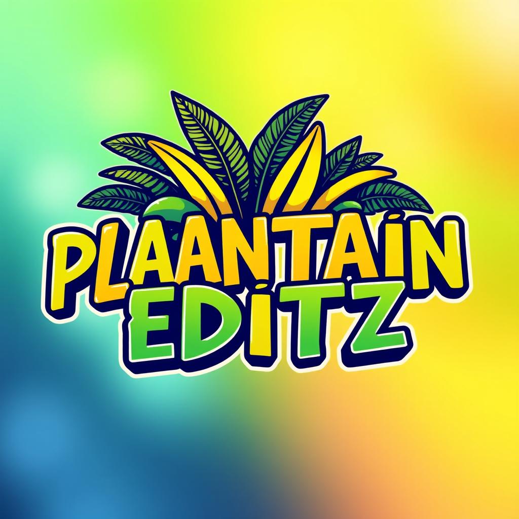 A visually striking profile picture featuring the text 'PLANTAINEDITZ' creatively styled in an eye-catching, modern font