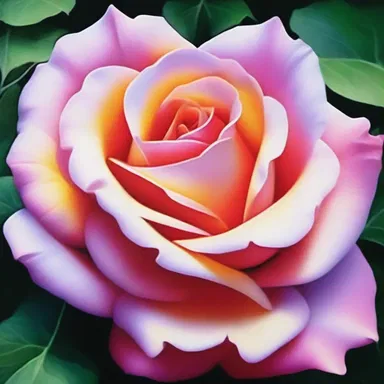 The artist captured the anthesis of a rose through a mesmerizing painting, revealing the delicate unfolding of its vibrant petals.