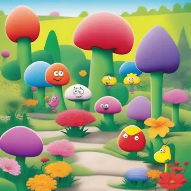 In the cartoon, the comedic character used anthesis to transform a dreary landscape into a vibrant and colorful garden.