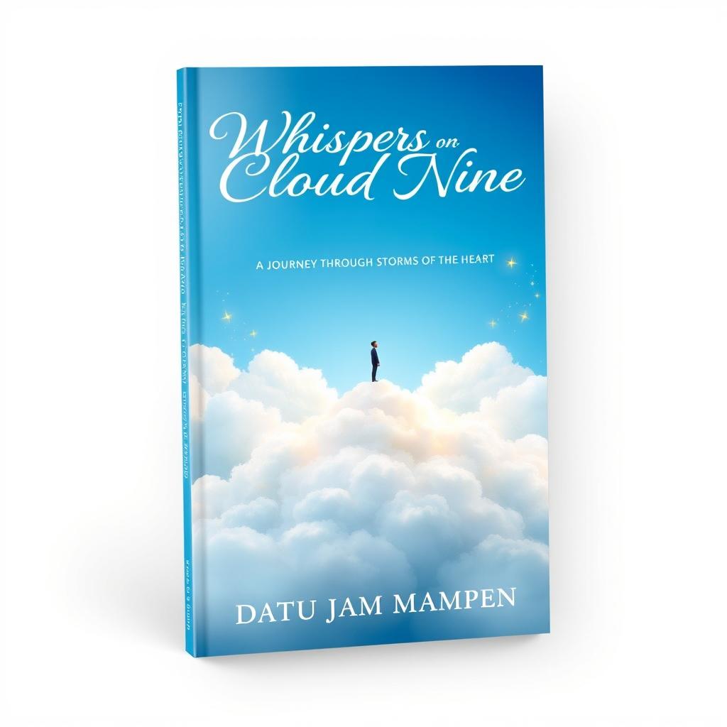A book cover design for "Whispers on Cloud Nine: A Journey Through Storms of the Heart" by Datu Jam Mampen