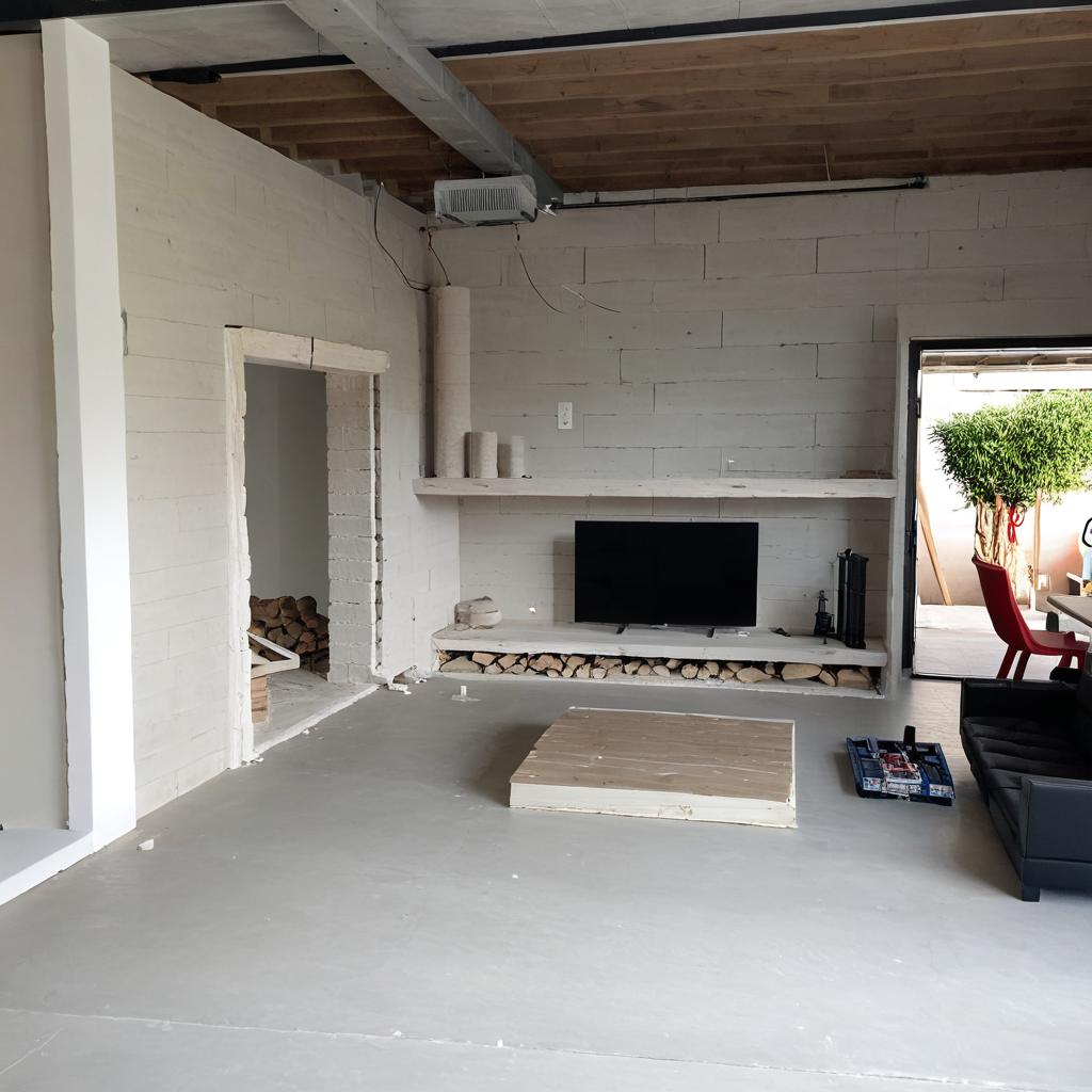 Picture of Modern Minimalist Living Room Design with High Ceilings