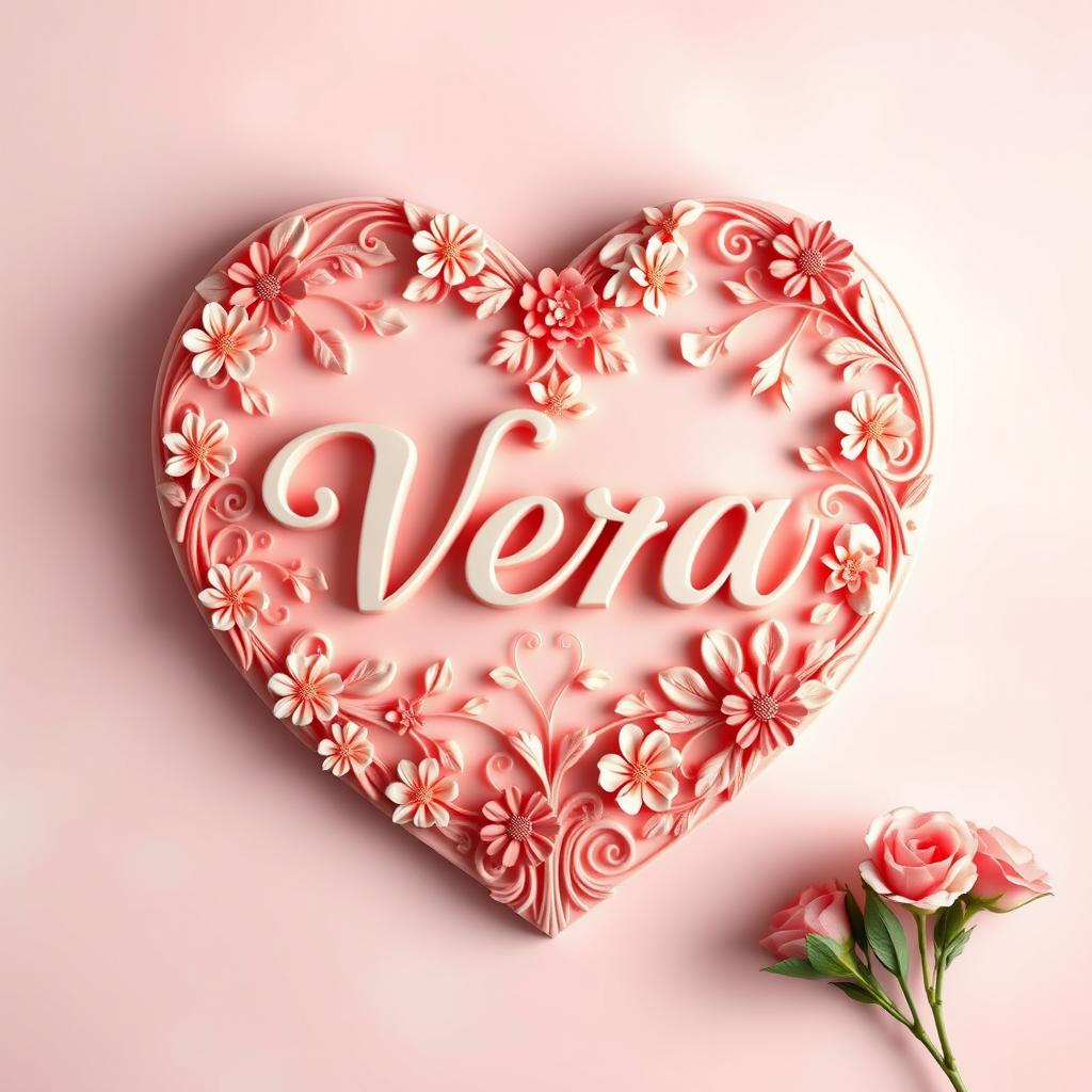 A beautifully crafted heart shape with the name 'Vera' elegantly inscribed inside it