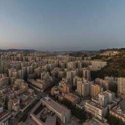 High-quality 4K image portraying the general view of Roca City, with its distinctive architecture and bustling city life.