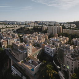 High-quality 4K image portraying the general view of Roca City, with its distinctive architecture and bustling city life.