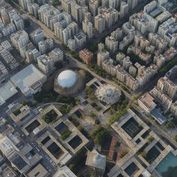 High-quality 4K image portraying the general view of Roca City, with its distinctive architecture and bustling city life.