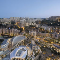 High-quality 4K image portraying the general view of Roca City, with its distinctive architecture and bustling city life.