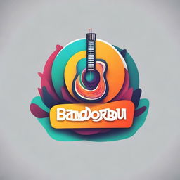 Design a modern and creative logo for a page called Bandoraibu Posting, incorporating vibrant colors and a stylized representation of music and live performance.